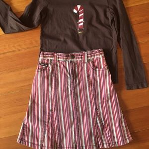 Holiday top and skirt